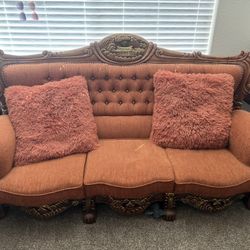 Antique Oriental Couch & Chairs 