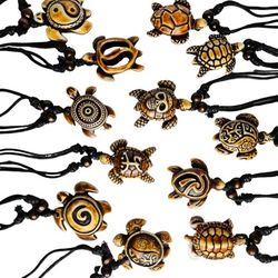 Sea Turtle Necklace (Hawaiian Inspired) on Black Cord