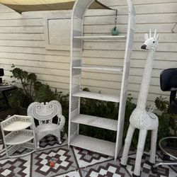 White Wicker Set For Kids Bedroom