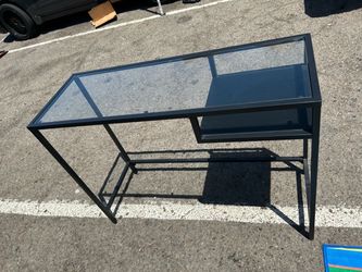 Black Metal and Glass Top Desk