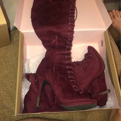 Charlotte Russe Lace Up Thigh Boots