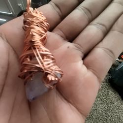 Copper wire wrapped Amethyst