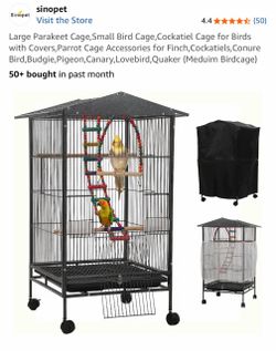 Large Bird Cage with Cover and Wheels