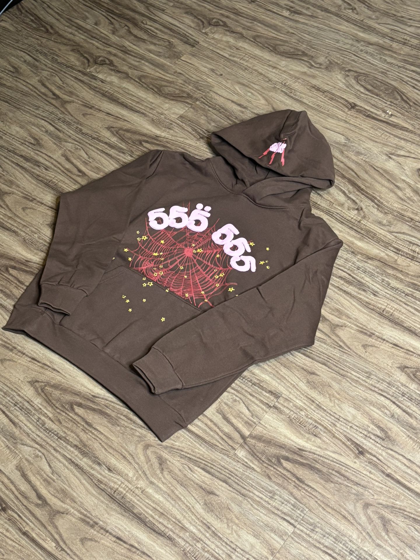 Sp5der Angel Number Hoodie (Brown)