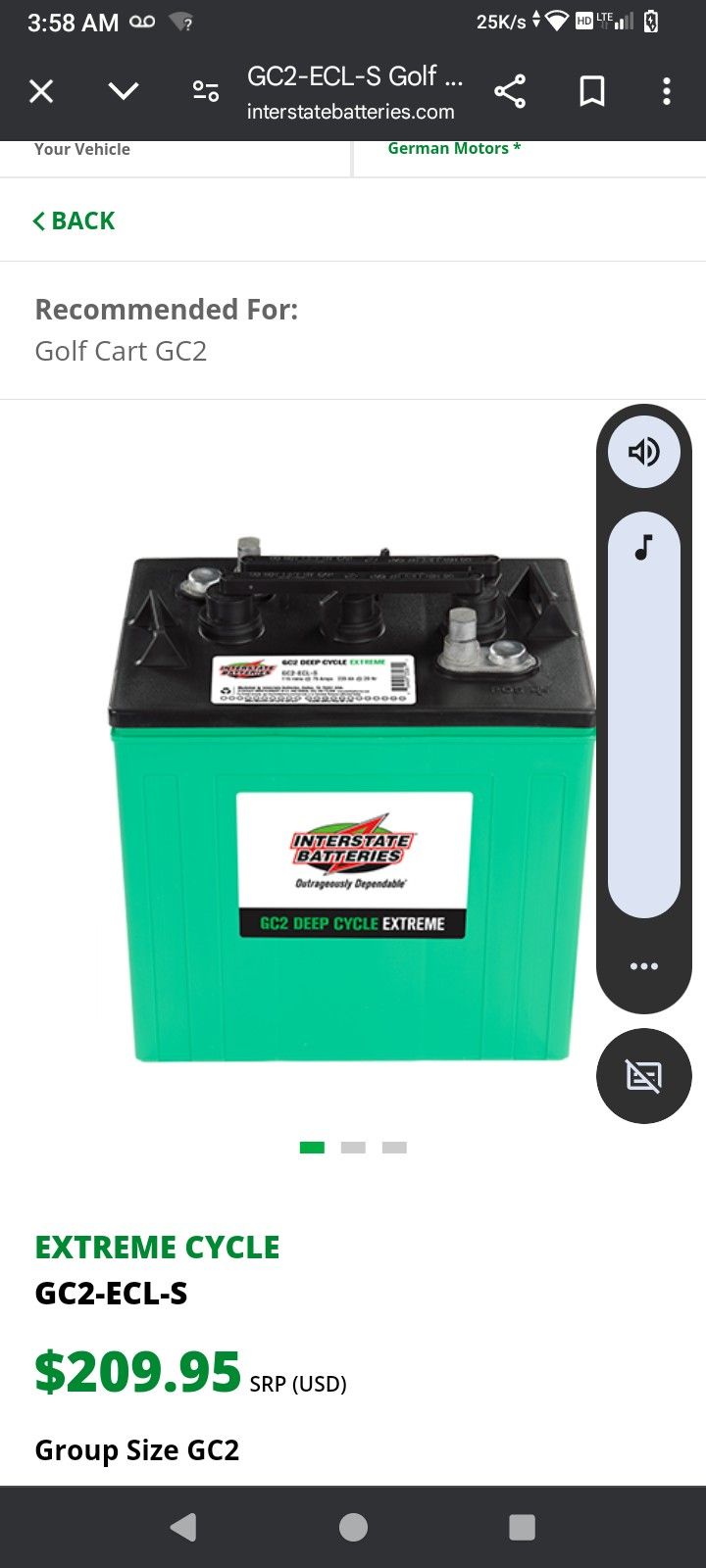 4. X 6 VOLT Interstate Batteries Deep Cycle