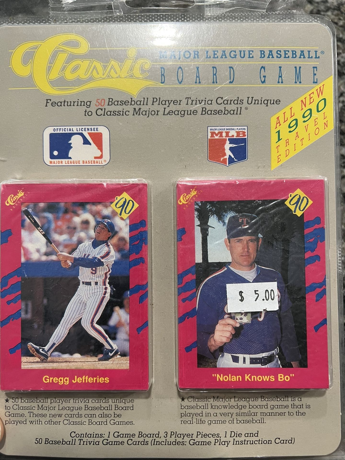 Classic 1990 MLB Trivia Board Game - Travel Edition