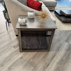 Furniture-Style Dog Kennel – Faux Wood – Living Room Friendly  