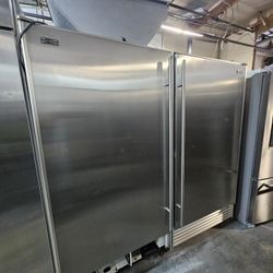 72" SUB ZERO COLUMNS REFRIGERATOR AND FREEZER STAINLESS STEEL 