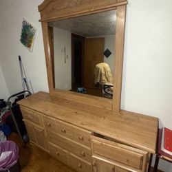 Matching Solid Wood Bedroom Set — Real Wood, Heavy, Quality (Blairsville)