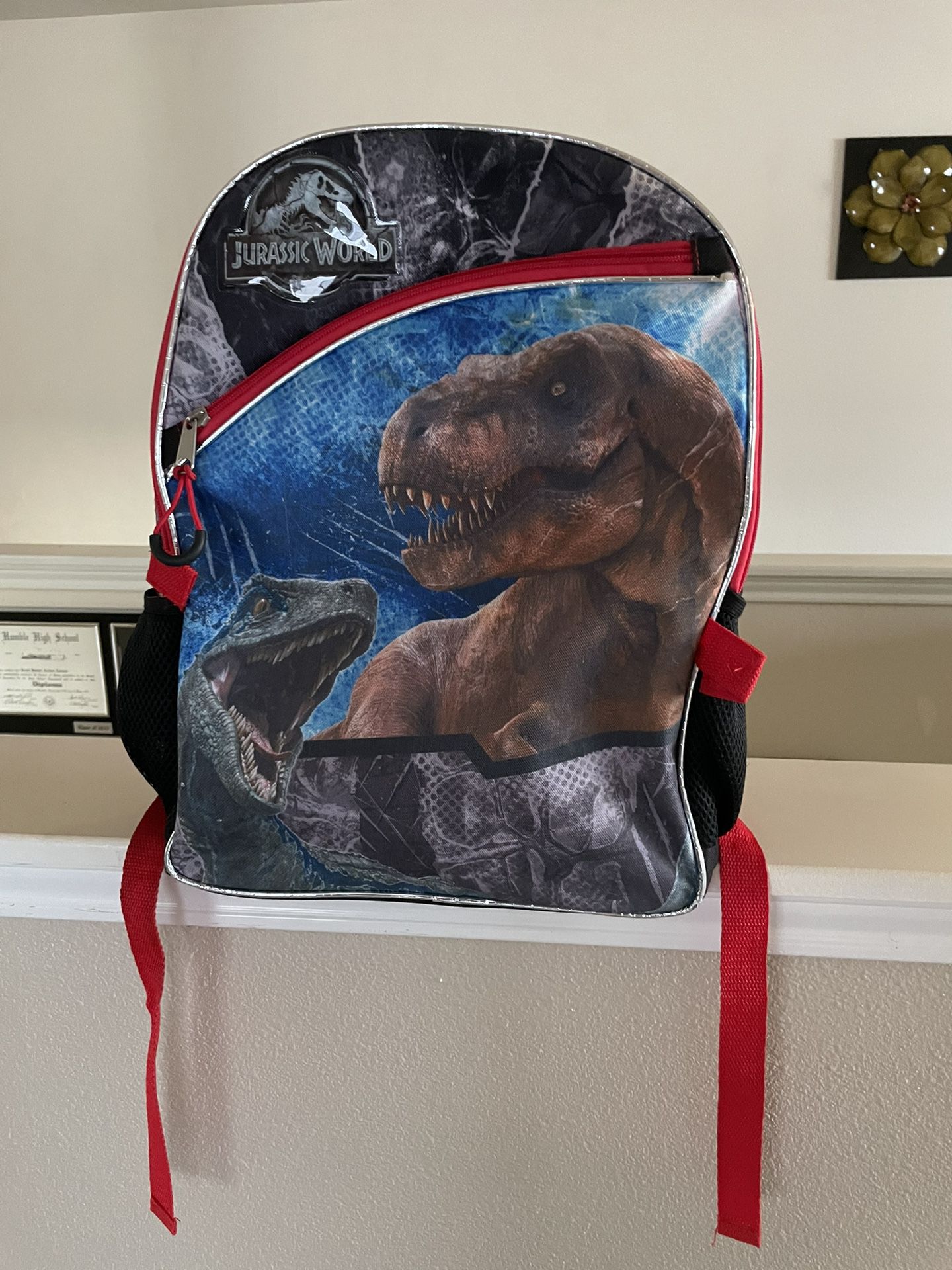 Jurassic World Kids School Backpack Travel Bag Adjustable Straps 2 Pockets