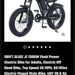 Drift slide J1 1500 W peak E bike 