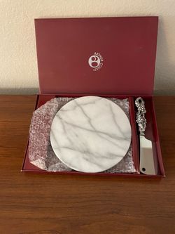 Marble Cheese Board with Knife