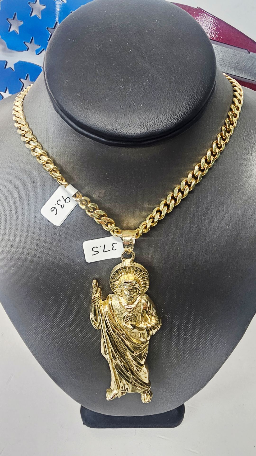 14k 26inch 6.8mm Solid Chain And 14k Pendant