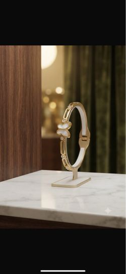Gold Butterfly Bangle Bracelet with Crystals