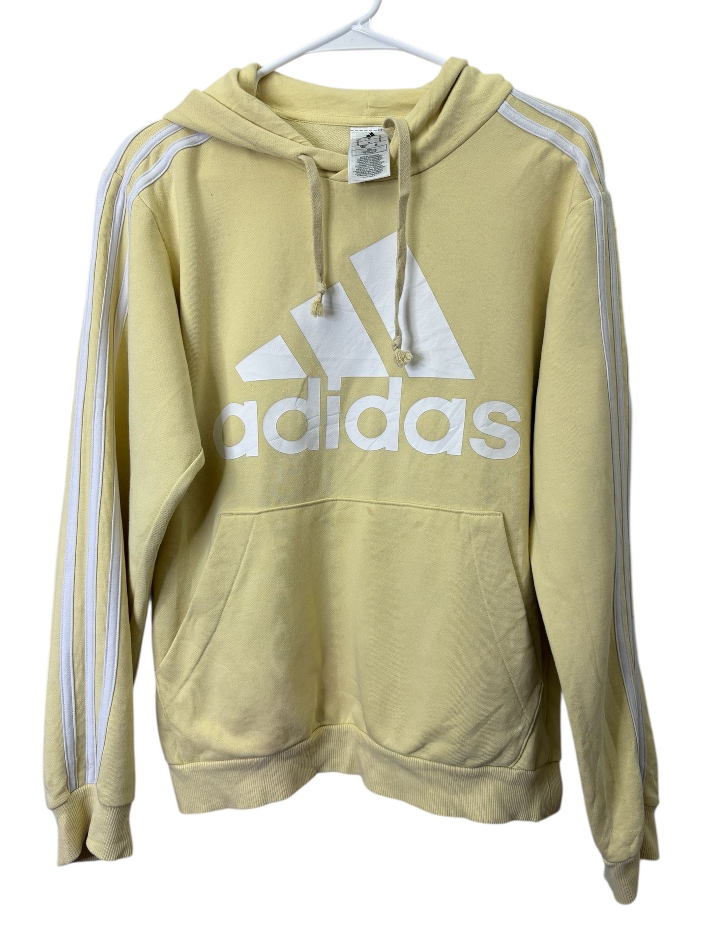 Adidas Originals Yellow Hoodie with White Trefoil Logo – Size Small 