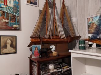 Wooden sailboat model