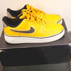 Nike Air Force 1 '07 LV8 Sport LA LAKERS NBA PACK University Gold/Black/White Sz 10.5