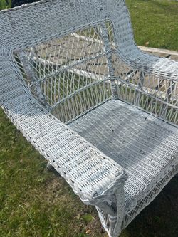 Vintage white wicker chairs