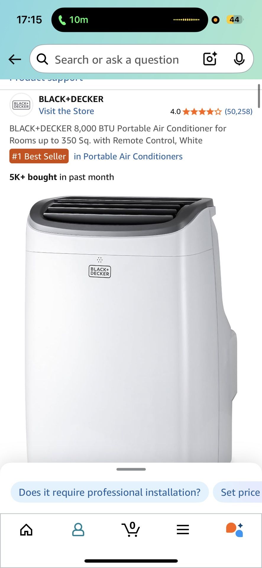 BLACK+DECKER 8,000 BTU Portable Air Conditioner