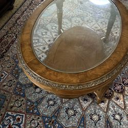 Real Wood And Glass Table