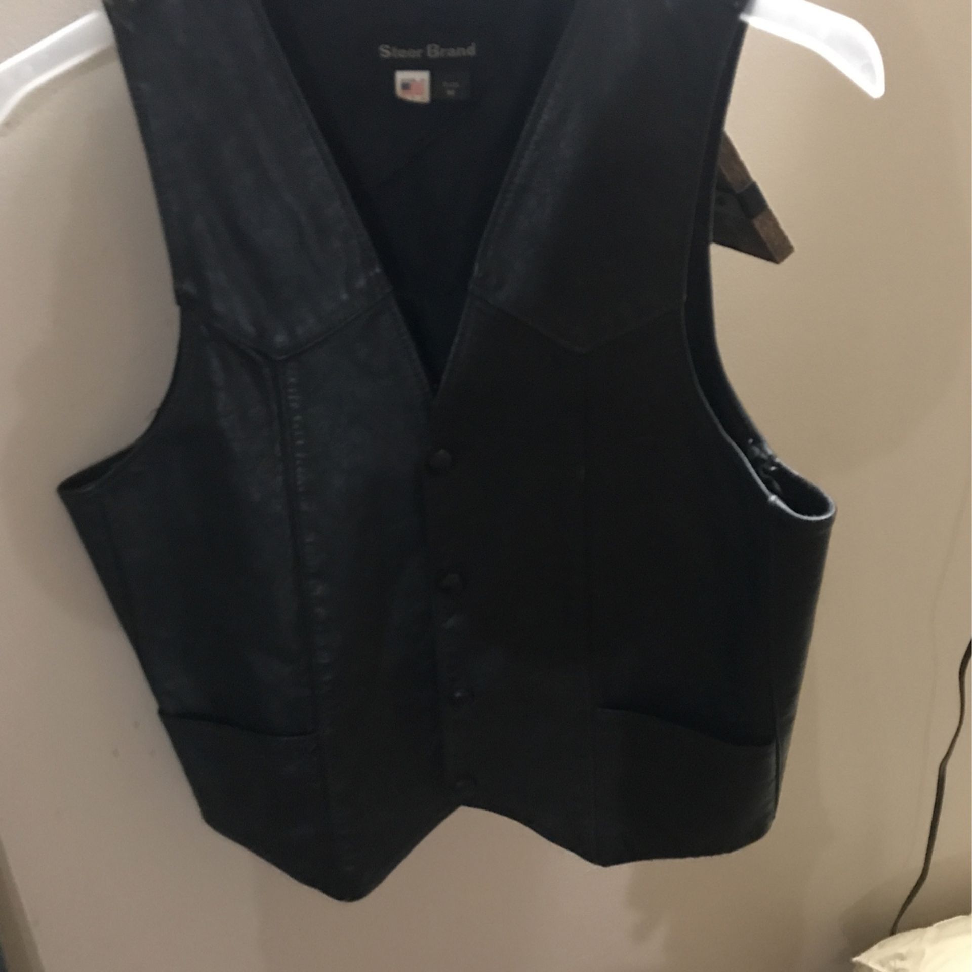 Leather vest size medium made in the USA
