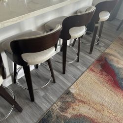 Bar Stools For Set Of 4 Solid Wood 