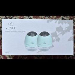 OPEN BOX NEVER USED ZOMEE FIT WEARABLE BREAST PUMP SET OF 2