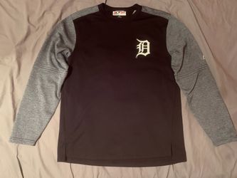 Detroit Tigers MLB Black & Gray Majestic Sweater; Men’s M