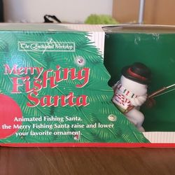 MERRY FISHING SANTA 🎅 VINTAGE 