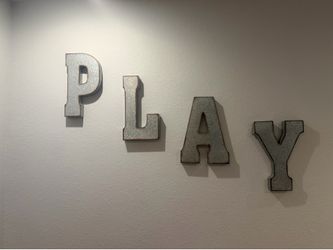 Large galvanized letters PLAY