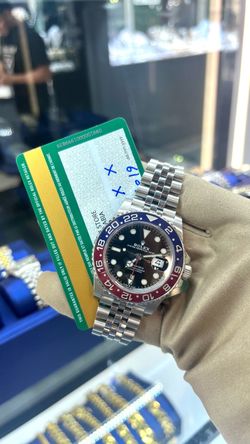 Rolex GMT MASTER II Pepsi on Jubilee Bracelet Fully Stainless Steel Ceramic Bezel 2019 Watch and Card 126710BLRO