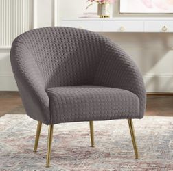 Bree Gray Accent Chair with Gold Legs