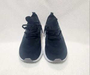 Nike Epic React Flyknit Men's Size 12 Running Shoes Black Gray Pre-owned Clean 