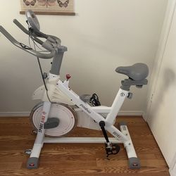 White indoor exercise bike