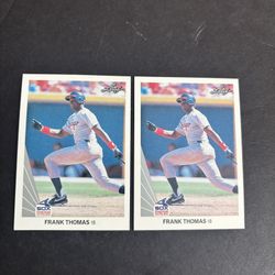 2 - 1990 Frank Thomas Rookie Leaf Baseball Cards  # 300 Sharp Chicago White Sox