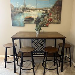 Table And 4 Bar Stools
