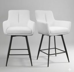 Set of 2 Fabric Swivel Counter Stools - WHF (We Have 2 Sets Available - Price is Per Set)