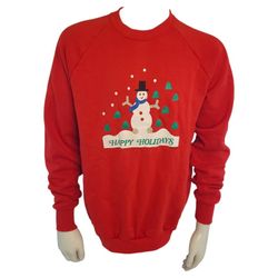 1988 Screen Stars XL Snowman Sweatshirt Vtg 80's Crewneck Ugly Christmas Sweater