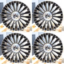 New 20 Inch Mercedes Maybach Style Wheels 20x8.5/9.5 +35/+40 5x112 Black Machined Face Rims Set of 4