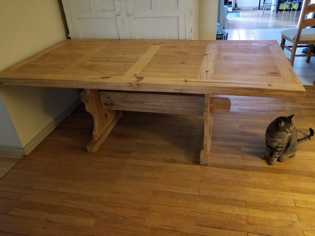 Wood Dining Table with Chairs and Bench