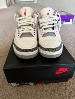 Air Jordan 3 Retro – White/Fire Red-Black (Size 9)
