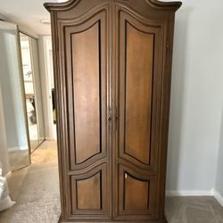 Solid Wood Armoire Wardrobe – Tall Storage Cabinet 