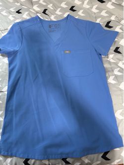 FIGS Catarina Scrub Top XXS -Cell Blue