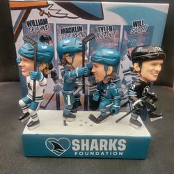 San Jose Sharks Macklin Celebrini Will Smith Tyler Toffoli & Eklund bobblehead