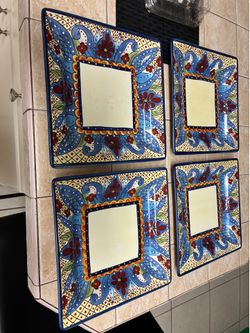 4 dinner plates from Spain hand painted