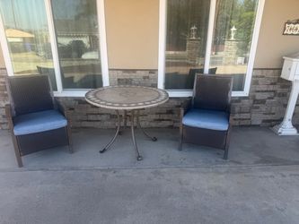 3-Piece Patio Bistro Set with Mosaic Table