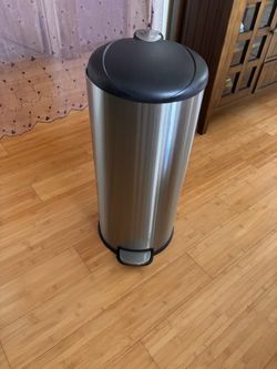 stainless steel finish bin recycling bin.