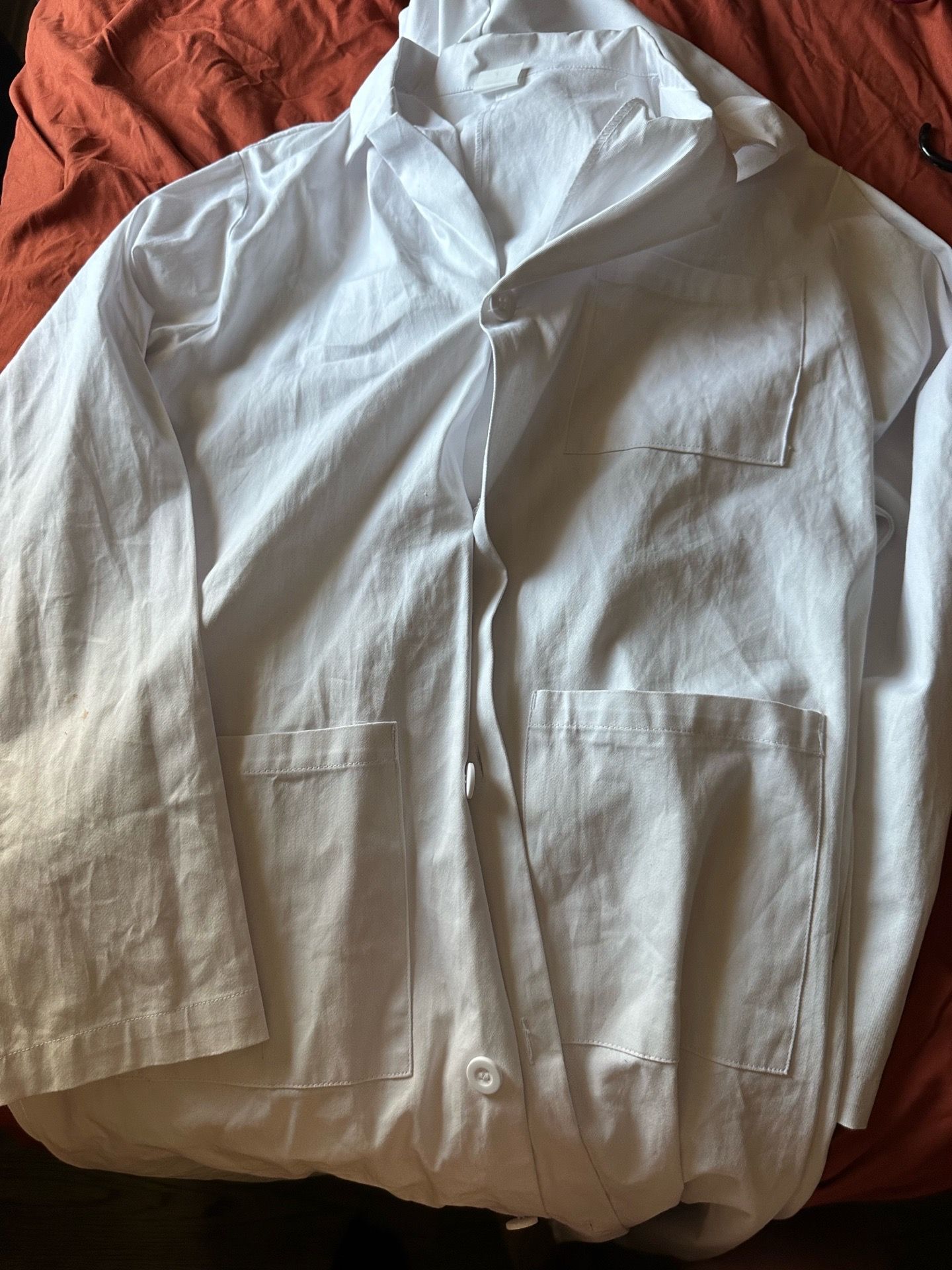 2 white lab coats XL