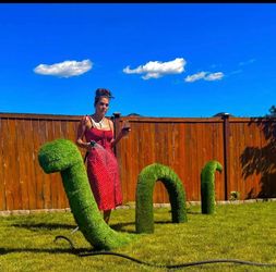 Life sized Loch Ness monster yard sculpture
