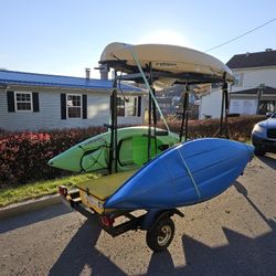 Kayak Trailer w 3 kayaks
